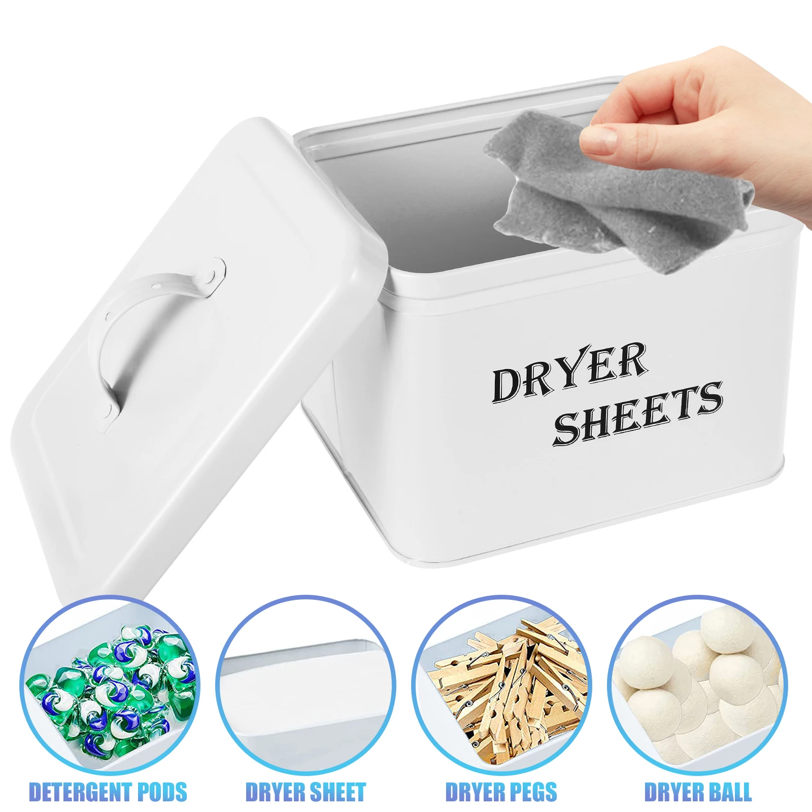 Fabric Softener Sheet - Dryer Sheet Boxes with Lid Reusable