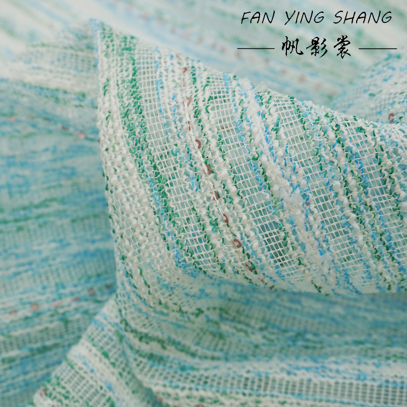 Green Sky Blue White Sequin Tw - Sewing Tweed avaliação e preço