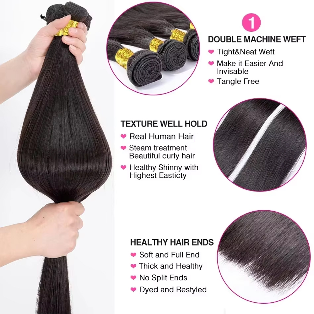 Indian Human Hair Bundles Bone - Sewing Technology avaliação e preço