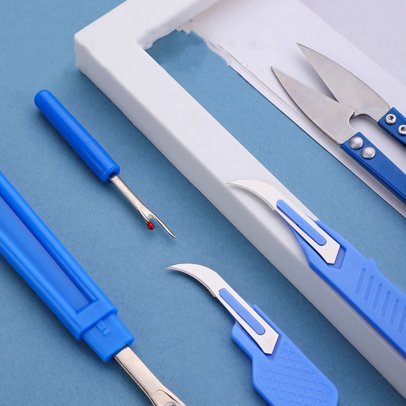 5 Pieces Of Blue Sewing Tear M - Sewing Kit avaliação e preço