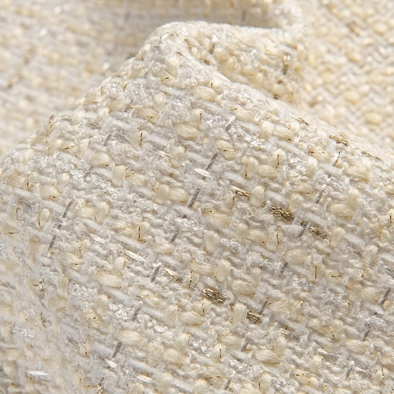 Beige Color and Gold Wire Yarn - Sewing Tweed avaliação e preço