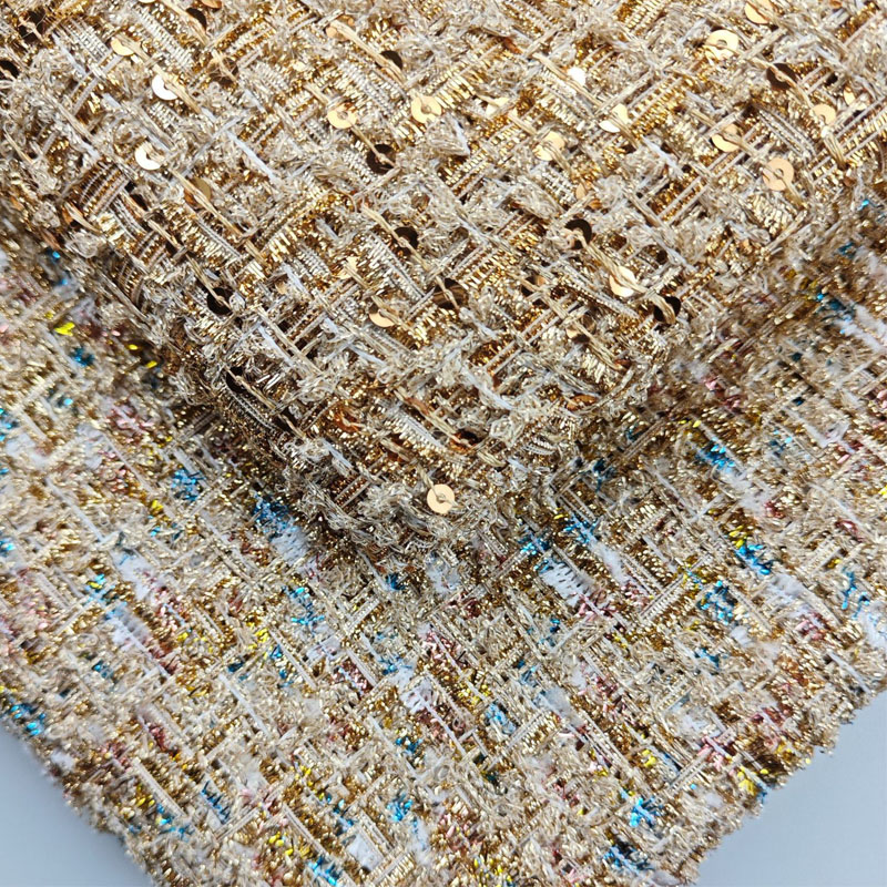 Gold Wire and Sequin Yarn-Dyed - Sewing Tweed avaliação e preço