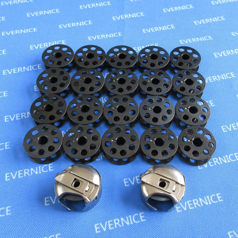 2 LARGE BOBBIN CASE+20 BOBBINS - Sewing Machine Yarn avaliação e preço