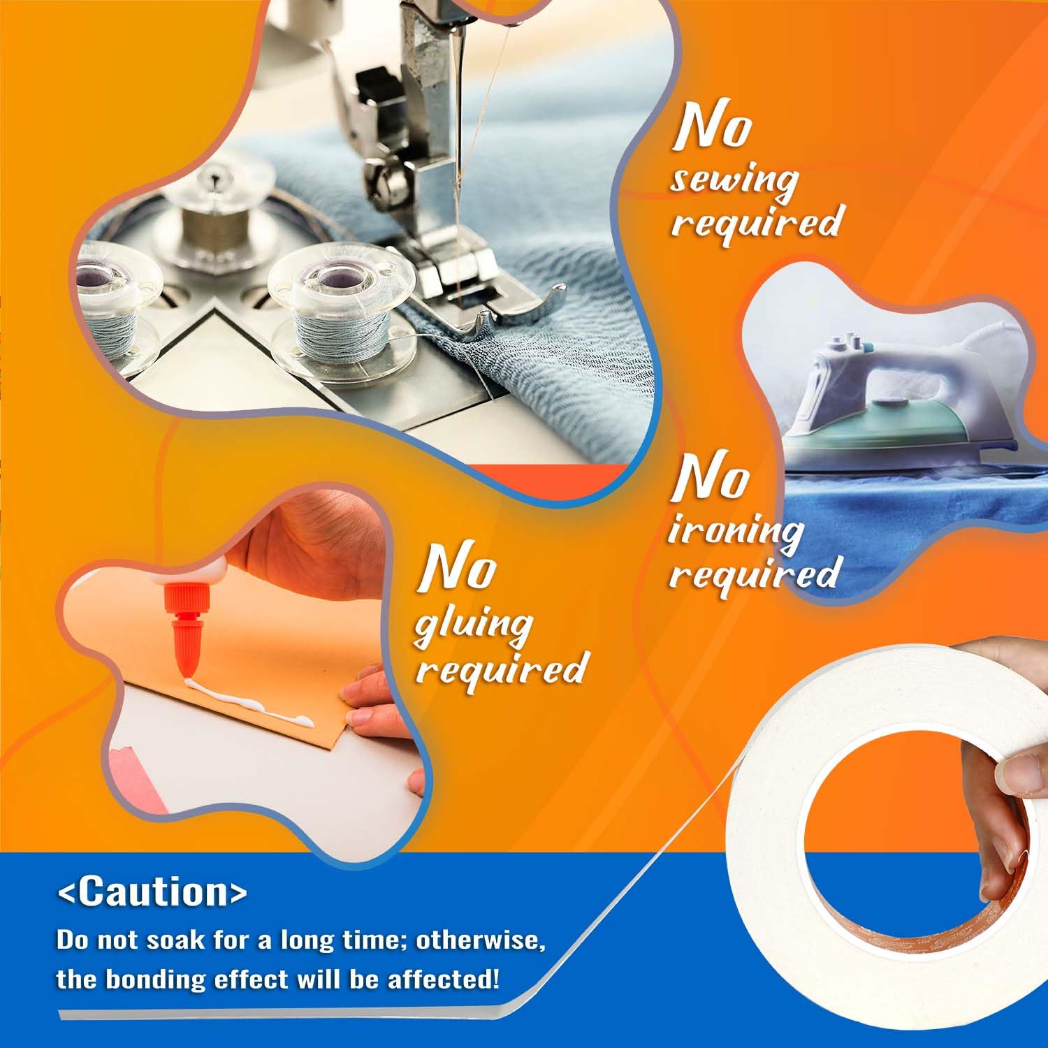 Double-Sided Fabric Tape 2 Rol - Sewing Hemming avaliação e preço