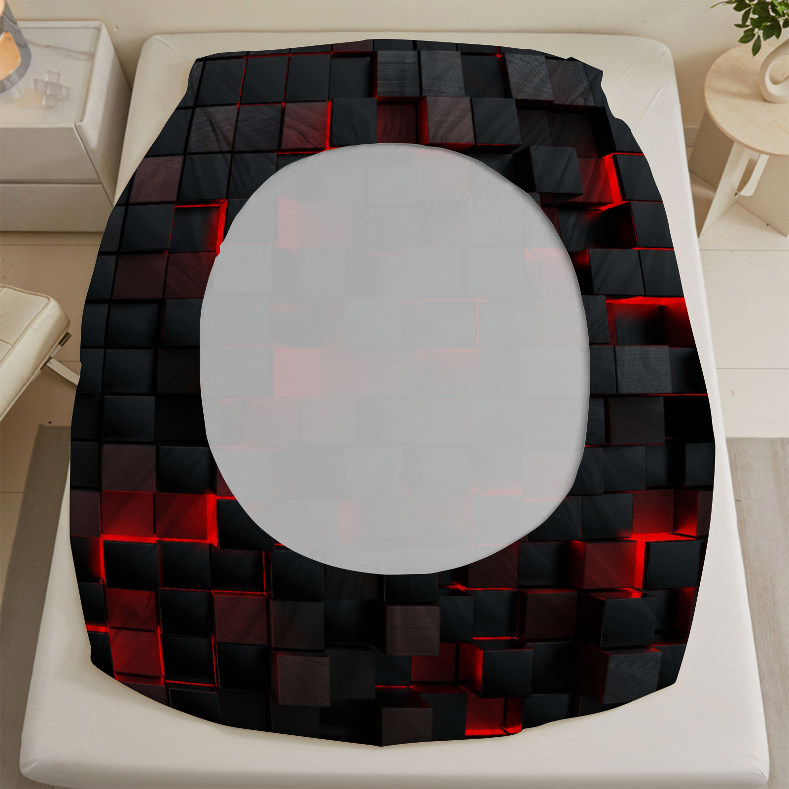 1 Piece 3D Red Black Pixel Gri - Fabric Softener Sheet avaliação e preço