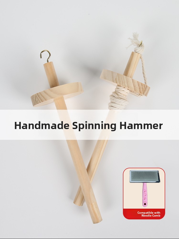 Wooden Spinning Mallet DIY Yar - Sewing And Textile avaliação e preço