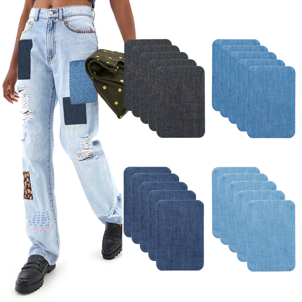 20PCS Cotton Denim Patches Rep - Sewing Repair avaliação e preço