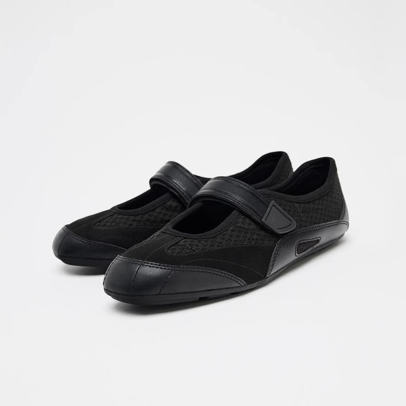 Women's Black Mesh Mary Jane F - Velcro Sew On avaliação e preço