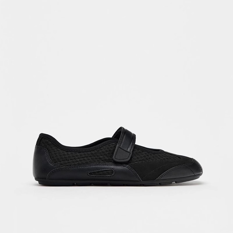 Women's Black Mesh Mary Jane F - Velcro Sew On avaliação e preço