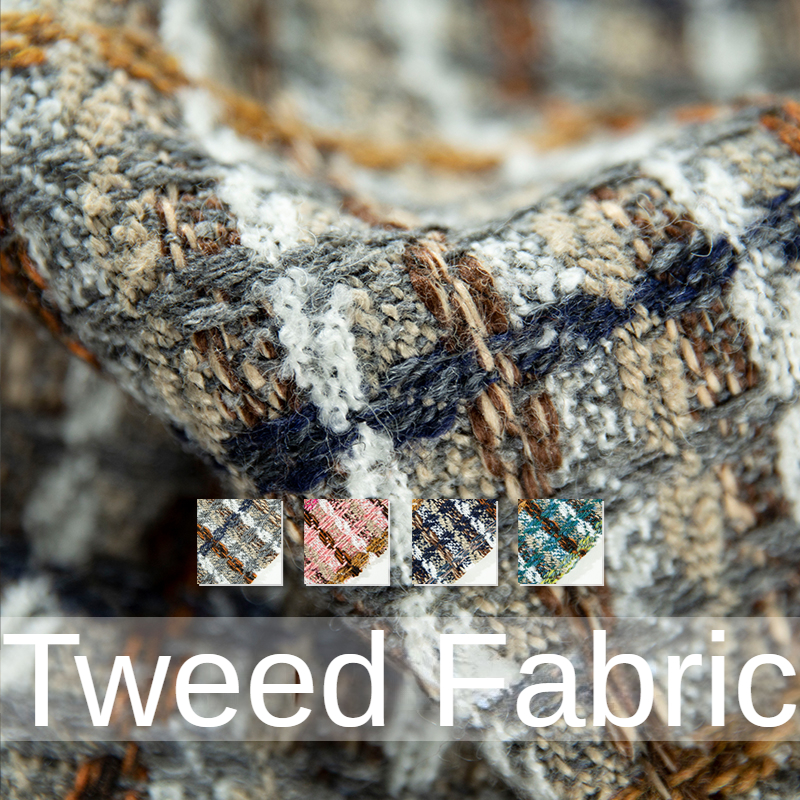Plaid Tweed Fabric  By The Met - Sewing Tweed avaliação e preço