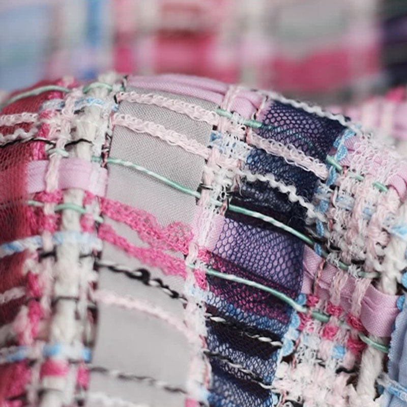 Luxury Pink & Blue Stripe Twee - Sewing Tweed avaliação e preço