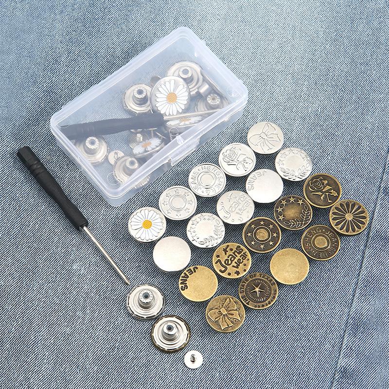 10/20Pcs Metal Jeans Buttons W - Sewing Repair avaliação e preço